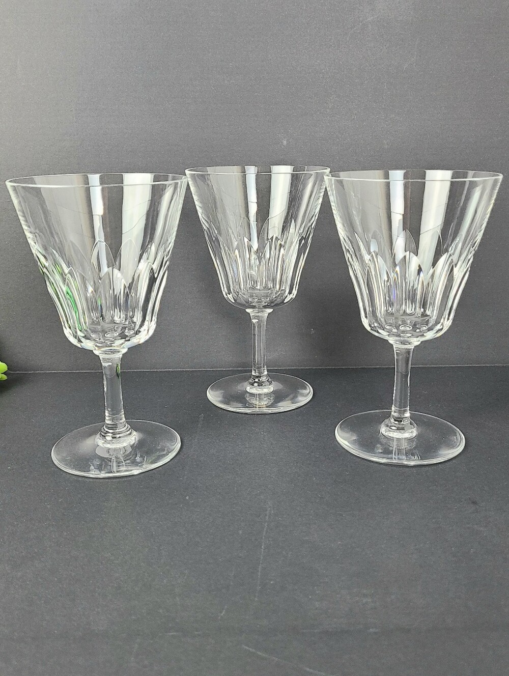 Baccarat Crystal Cote D'Azur Vintage Water Goblet Glass-Set of Three